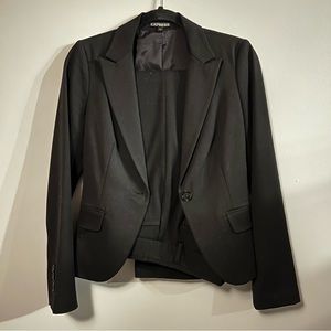 Express Black One Button Blazer and Columnist Pant Suit Set